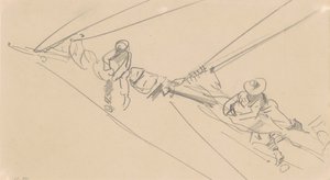 Männer auf einem Spar, ca. 1876 von John Singer Sargent