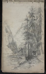 Berglandschaft mit Bäumen, 1871-72