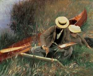 Paul Helleu skizziert seine Frau, 1889 von John Singer Sargent