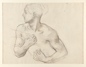 Studie von Klytaimnestra für Orestes von den Furien verfolgt, Wandgemälde, Treppe, Museum of Fine Arts, Boston von John Singer Sargent