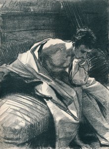 Studie eines sitzenden jungen Mannes, 1895-1896