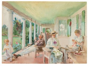 Die Piazza; Auf der Veranda, um 1921-22