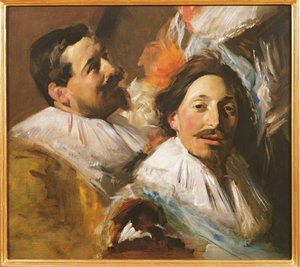 Zwei Köpfe vom Bankett der Offiziere, 1880 von John Singer Sargent