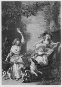 Die königlichen Prinzessinnen, Kinder von George III., nach dem Bild in der königlichen Sammlung (Gravur)