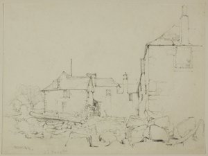 Häuser und Steinmauer, Newlyn
