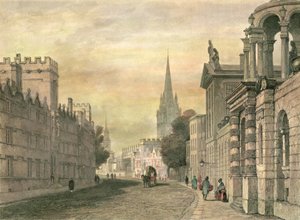 Die High Street, Oxford, graviert von G. Hollis, 1835