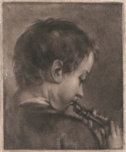 Junge spielt Flöte von John Smith