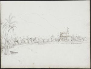 Ansicht von Papeete vom Hafen aus, November 1845