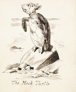 Die falsche Schildkröte, die auf einem Felsen weint, ca. 1865