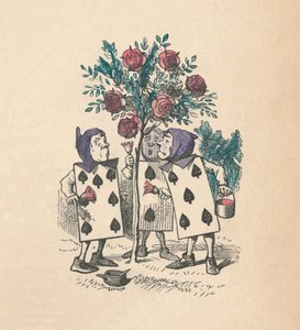 Die Spielkarten malen die Rosenbüsche, 1889 von John Tenniel