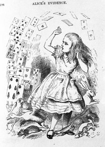 Die Spielkarten - in „Die Kinderstube“ „Alice im Wunderland“ von Lewis Carroll, Illustration der Erstausgabe von John Tenniel (1820-1914) von John Tenniel