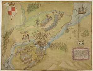 Farbzeichnung der Schlacht von Ballyshannon