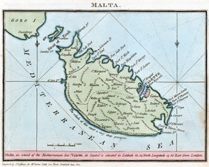 Karte von Malta von John Thomas Serres