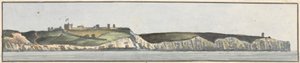 Dover Castle, Nordost, 1/2 Nord (eine von fünf Zeichnungen auf einer Montage) von John Thomas Serres