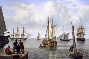 Schiffe in der Themsemündung, 1820 von John Thomas Serres