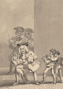 Hogarth, verfolgt von Barry und einem Freund, wurde dabei erwischt, wie er einen Jungen zum Kampf anstachelte, um absichtlich seinen ängstlichen Gesichtsausdruck einzufangen