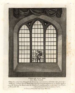 Krämer und sein Hund im Buntglasfenster der Kirche von Saint Mary-at-Lambeth von John Thomas Smith