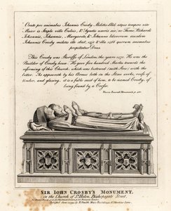 Sir John Crosbys Denkmal in der Kirche von St. Helen, Bishopsgate Street von John Thomas Smith