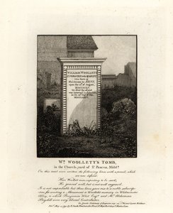 Grab des königlichen Graveurs William Woollett, gestorben 1735, auf dem Kirchhof von St. Pancras, Middlesex