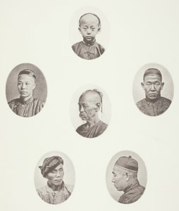 Kantonesischer Junge; Kantonesischer Kaufmann; Mongolischer Männerkopf; Ein ehrwürdiger Kopf; Ein Arbeiter; Mongolischer Männerkopf