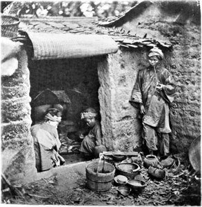 China, eine einfache Familie, um 1870 (Foto)