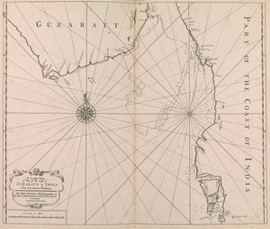 Große Karte eines Teils der Küste von GUZARATT & INDIEN von Diu Head bis Bombay von John Thornton