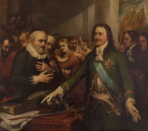 Peter der Große bei der Eroberung von Narva, 1704 von John Trumbull