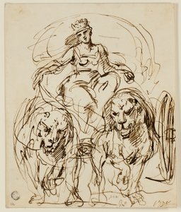 Kybele auf einem von Löwen gezogenen Wagen von John Vanderbank