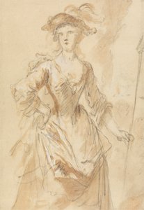 Porträt einer jungen Dame als Schäferin von John Vanderbank