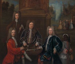 Elihu Yale mit Mitgliedern seiner Familie und einem versklavten Kind von John Verelst