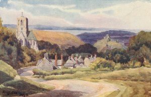 Kingston, mit Fernblick auf Corfe Castle von John W.G. Bond