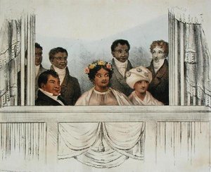 Ihre Majestäten König Rheo Rhio, Königin Tamehamalu, Madame Poki von den Sandwich-Inseln und Gefolge, wie sie im Theatre Royal, Drury Lane, am 4. Juni 1824 erschienen von John W. Gear
