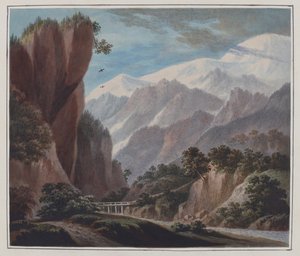 Aufstieg vom Tal von Sallanches nach Chamonix, ca. 1781