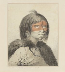 Eine Frau aus Prince William Sound, aus einer Serie von Aquarellen zur Illustration von Captain Cooks letzter Reise, ca. 1773-84
