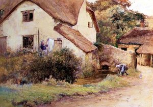 Hütte in Branscombe, Devon von John White