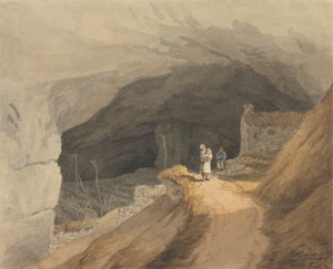 Der Mund der Höhle bei Castleton im Peak von Derby