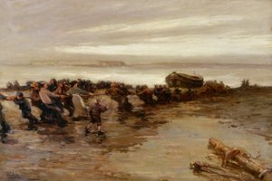 Das Rettungsboot hochziehen, Holy Island
