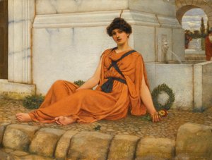 Ruhe, das Blumenmädchen von John William Godward