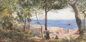 Ein Künstler malt am Meer, 1887 von John William Inchbold