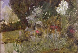 Studie von Blumen und Laub für 
