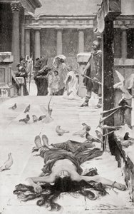 Das Martyrium der Heiligen Eulalia, nach dem Gemälde von John William Waterhouse, aus Hutchinsons Geschichte der Nationen, veröffentlicht 1915