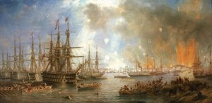 Die Bombardierung von Sveaborg, 9. August von John Wilson Carmichael