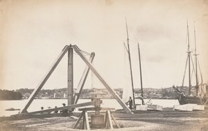 Bau des Washington Aquädukts, 1858-1859 von John Wood