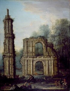 Die Ruinen von Holdenby Castle, Northamptonshire, ca. 1735-45 von John Wootton