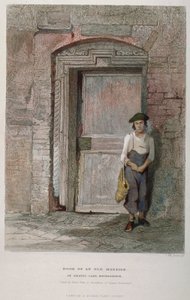 Tür eines alten Herrenhauses in Gravel Lane, City of London, 1851