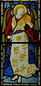 Musikalischer Engel, 1870 (Buntglas) von John and Grylls Burlison