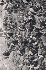 Die Schlacht an der Alma, 20. September 1854: Der Vormarsch der 93. Highlander, Illustration aus British Battles on Land and Sea, 1915