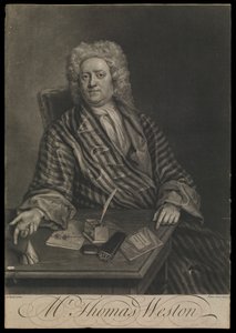 Thomas Weston, ca. 1725 von John the younger Faber