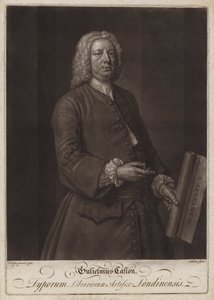 William Caslon, englischer Typograf (Mezzotinto) von John the younger Faber