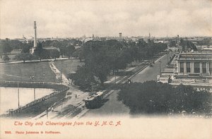 Die Stadt und Chowringhee vom YMCA, frühes 20. Jahrhundert.